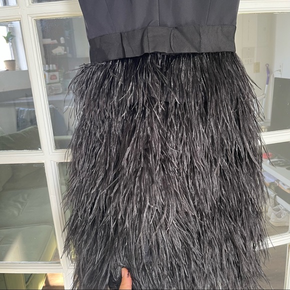 Milly Blair Ostrich Feather Cocktail Dress size 0 - Picture 7 of 14